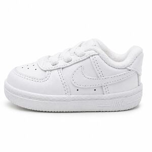 Brand new Nike Force 1 Crib (CB) baby sneakers in classic all-white.